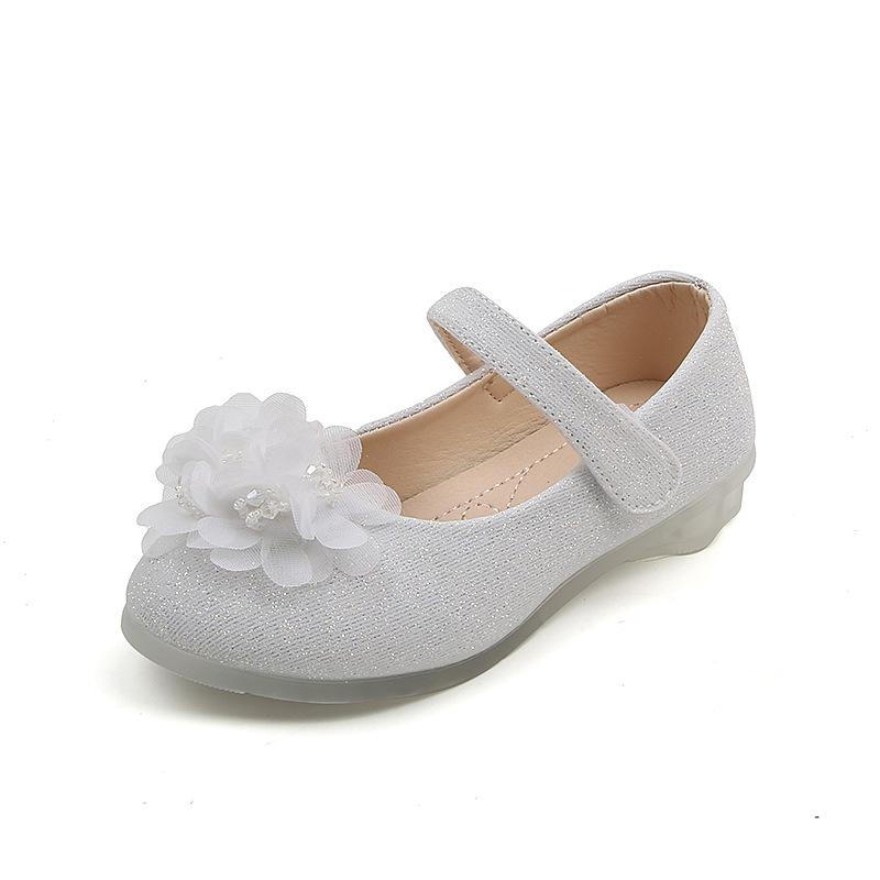 2024 Новые Милые Кожаные Туфли для Девочек Корейский Стиль Розовые Сладкие Туфли Принцессы Мэри Джейн для Свадьбы Танцевальной Вечеринки Низкий Каблук Простые Цветы