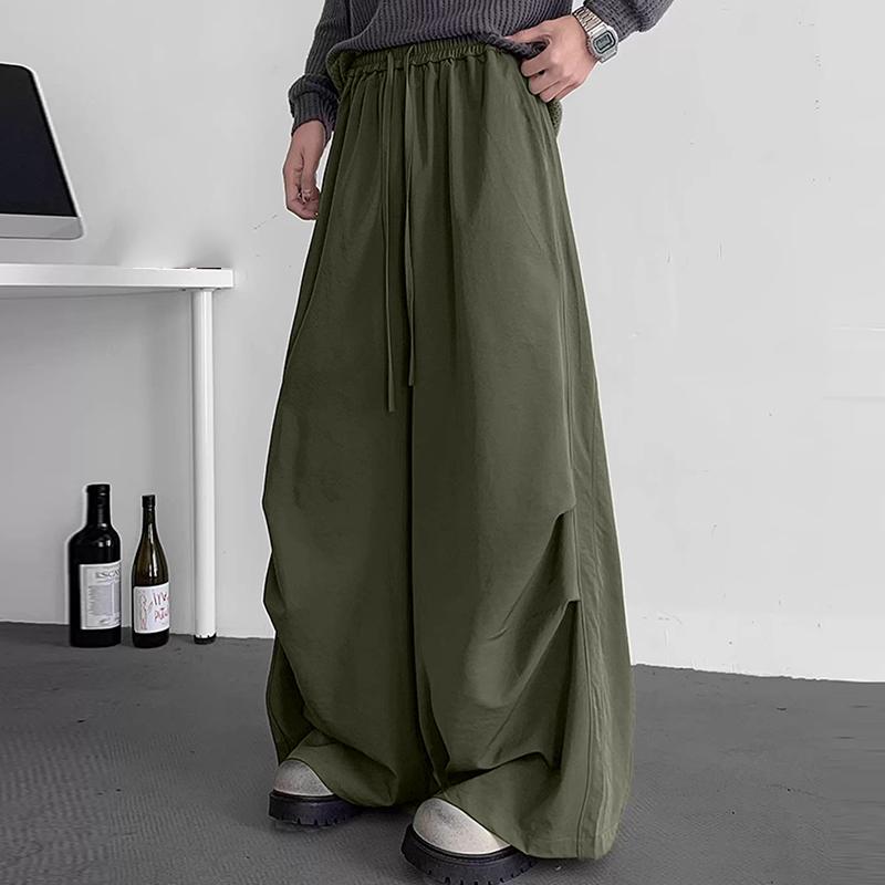 INCERUN Мужские повседневные тонкие длинные брюки-карго с эластичной талией и завязками на талии