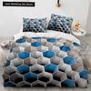 3D Honeycomb King Queen Пододеяльник Твердый Геометрический Комплект Постельного Белья Для Подростков Взрослый Психоделический Абстрактный 2/3 шт Полиэстер Пододеяльник