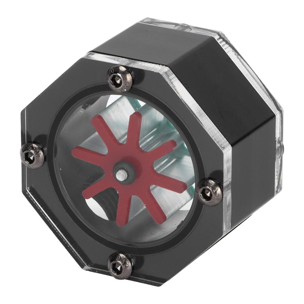 Water Flow Meter Transparent Acrylic Octagonal Metal Computer WaterCooled Rheometer