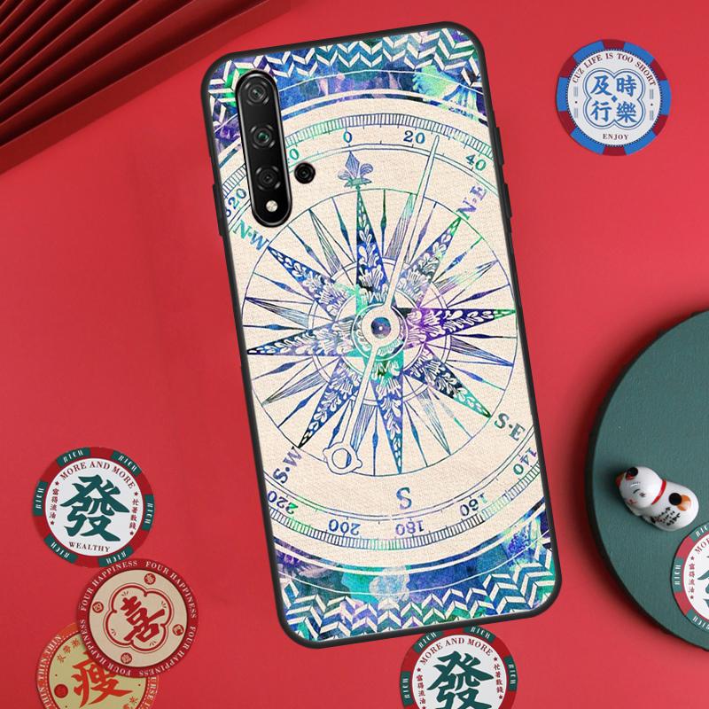 Чехол-компас для Huawei Nova 5T 9 10 SE 7i 8i 11i 12i Y73 Y72 Y61 Y91 Y60 Y70 Y90 P20 P30 P40 Lite