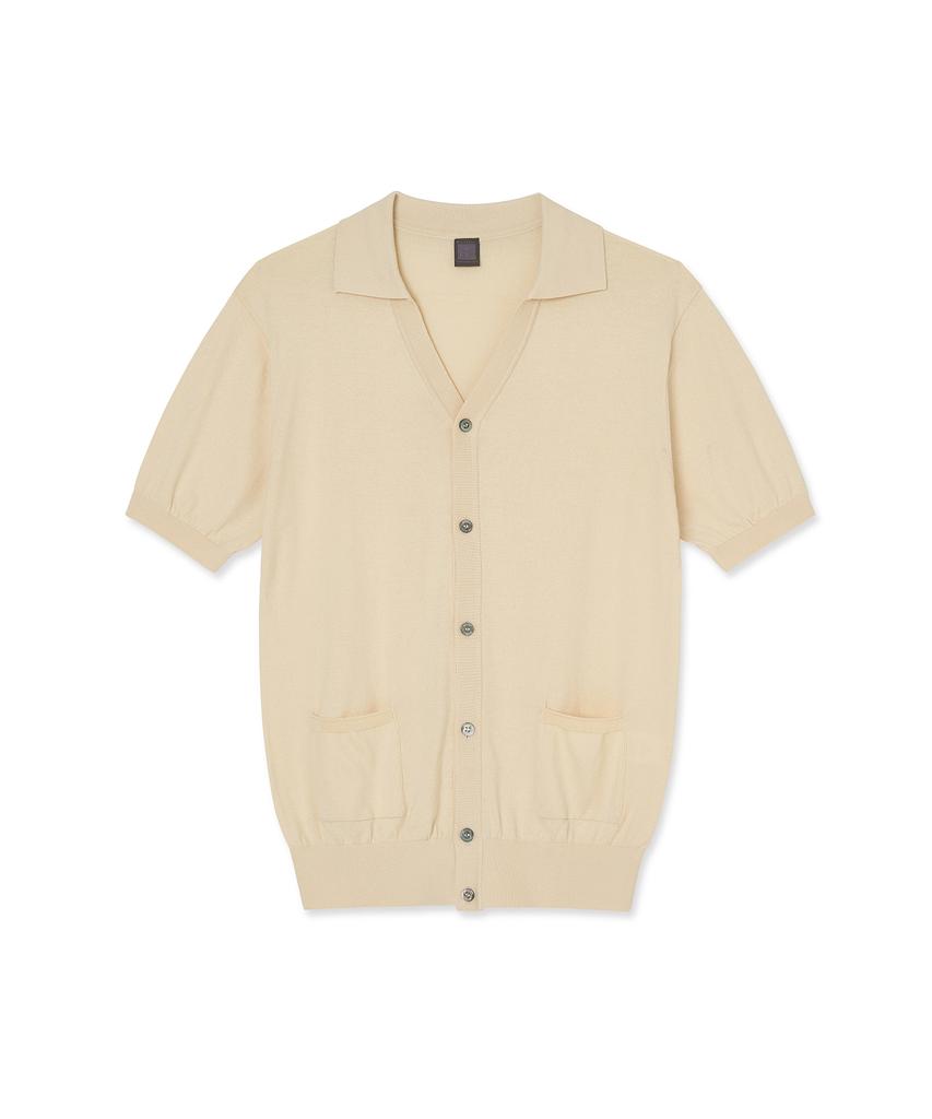 Iolo V-Cut Collar Shirt_Cream