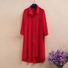 Chiffon Shirts Women's Large Size Mid-Length Three-quarter Sleeve Cardigan Outer Sunscreen