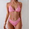 Women's Sexy Halter Neck Printed Bikini Set
