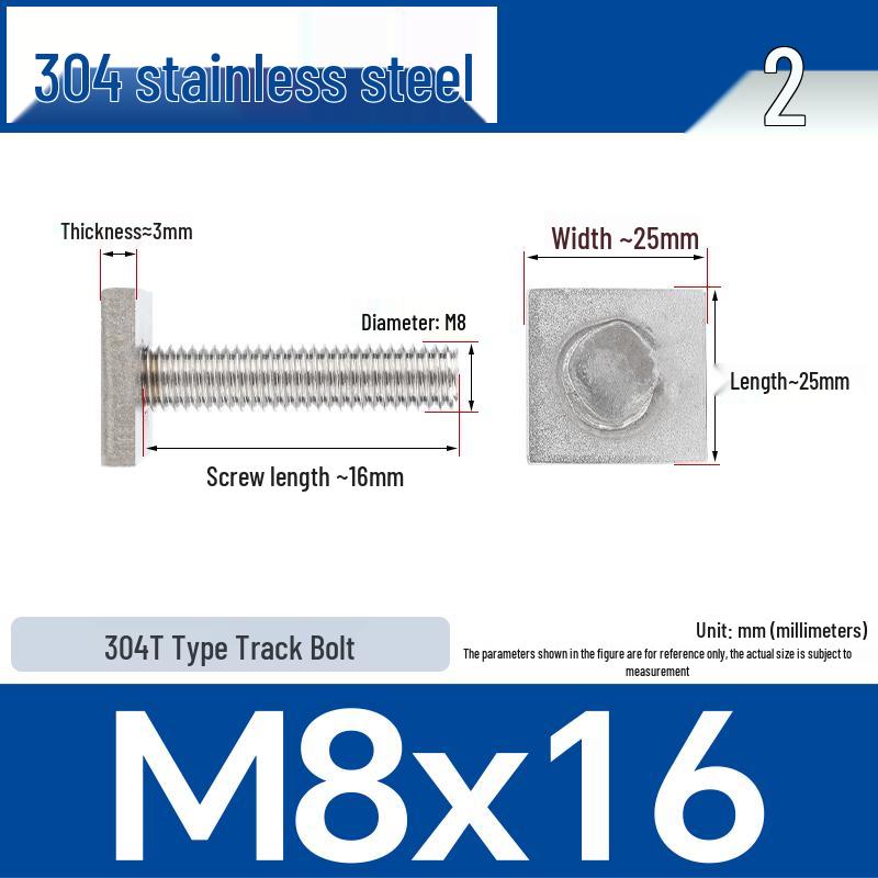 Индивидуальный Т-образный болт M6/M8 из нержавеющей стали 304 с Т-образным пазом, неправильной прямоугольной формы