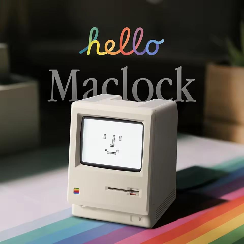 Ретро Maclock Macintosh Будильник Классическое Настольное Украшение с Дизайном Цифровых Часов
