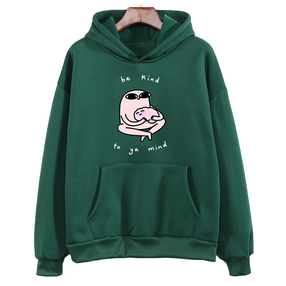 Ketnipz Comic забавные толстовки с рисунком Be Kind To Ya Mind толстовки с буквенным принтом пуловеры с капюшоном и длинными рукавами флисовые мягкие топы