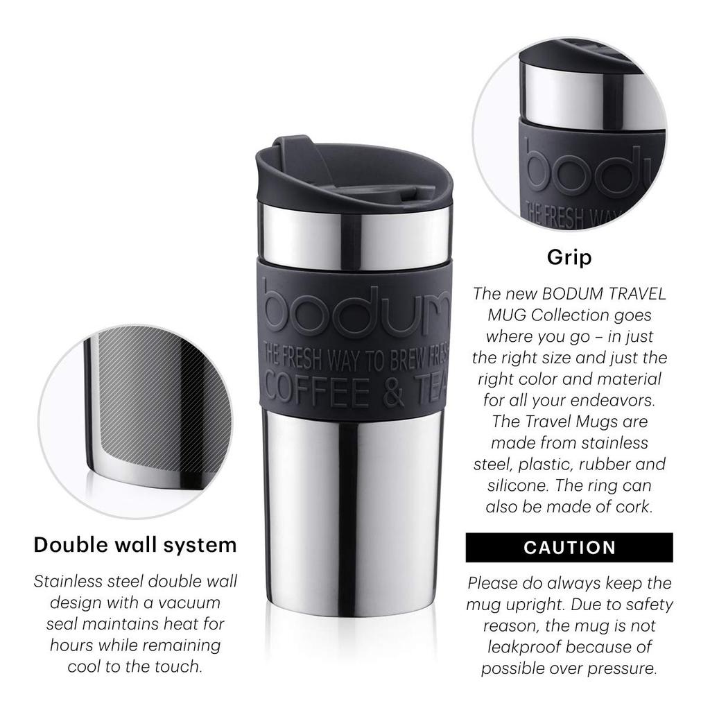 Бутылка для воды BODUM Tumbler TRAVEL MUG Кружка для путешествий 350 мл. Цвет: бронза, нержавеющая сталь, сохранение тепла, сохранение холода, двойная структура, можно мыть в посудомоечной машине, для улицы