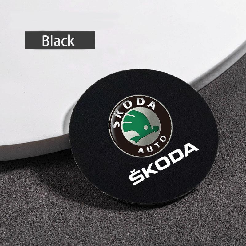 Car Water Coasters Non-slip Insulation Pad Groove Mat For Skoda octavia 2 a7 a5 rapid fabia yeti superb SCALA citigo Accessories RS2