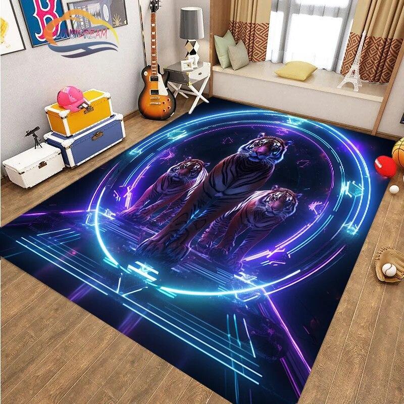 Коврик для пола с изображением животных, крутой тигр, модный ковер с рисунком для украшения дома, подарки, нескользящий коврик для гостиной и детской кровати