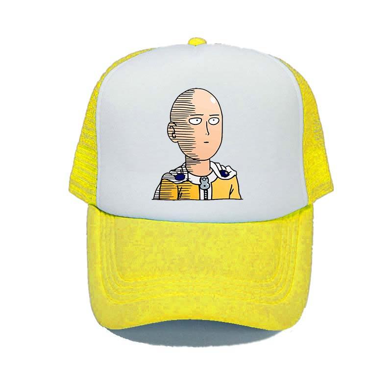 One Punch Man Mesh Dad Hat Japanese Anime Fans Casual Bone Gorras Cap For Women Unisex Webcomic Bald Hero Baseball Cap YY316