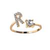 Fashion Initials A-Z Letter Ring Women Classic Gold Color Silver Color Opening Finger Ring For Girl Party Jewelry Gift Wholesale