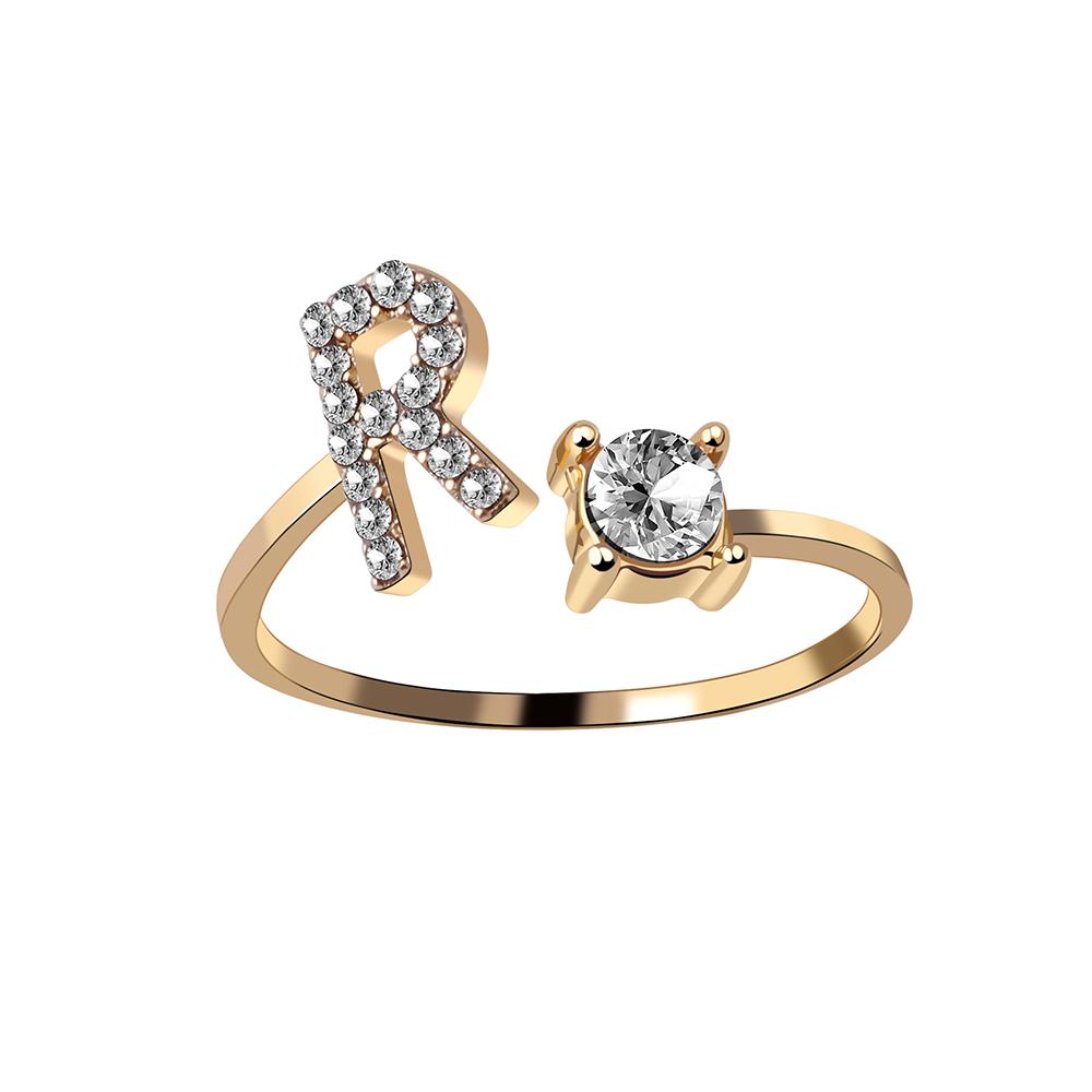 Fashion Initials A-Z Letter Ring Women Classic Gold Color Silver Color Opening Finger Ring For Girl Party Jewelry Gift Wholesale