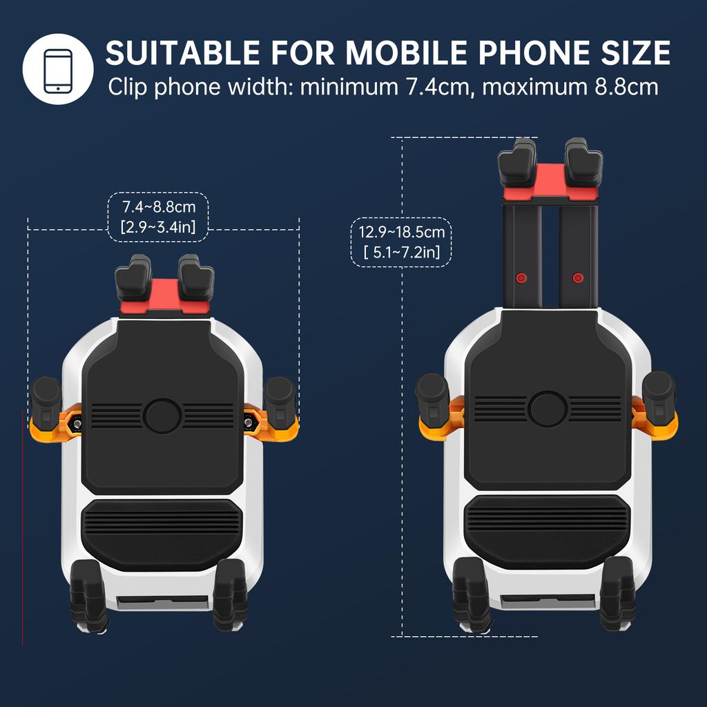 Motorcycle Phone Mount Holder Waterproof Motorcycle Cell Phone Holder Anti-theft 360° Rotation M10