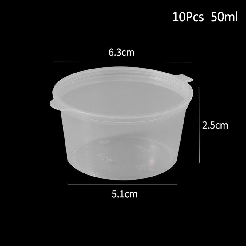10 шт. одноразовые прозрачные пластиковые коробки для соуса и специй, контейнер для хранения специй