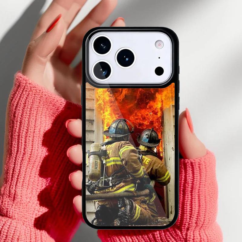 Firefighter Heroes Fireman print Phone Case for iPhone 17 16 15 14 13 Pro Max Back Cover for 12 11 Pro Coque