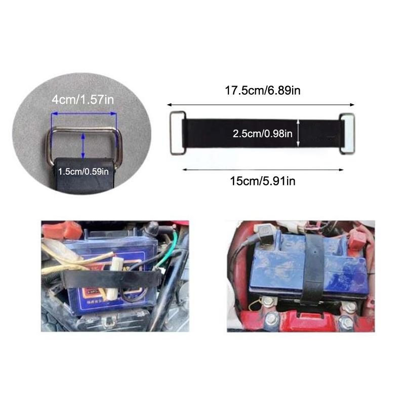 2Pcs 18-23Cm Motorcycle Rubber Battery Strap Holder Belt For All Motorcycles, Tricycles, Scooters
