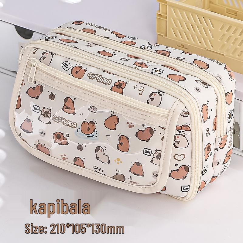 Пенал для девочек Capybara: Вместительный, стильный дизайн для учеников начальной и средней школы.