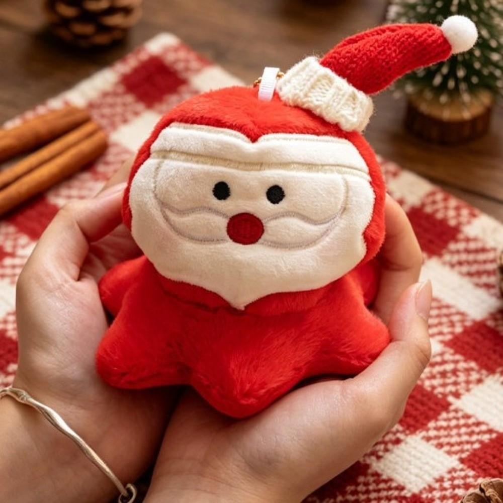 Shape Plush Doll Soft Touch Christmas Doll Ornament Gifts Plush Hanging Ornament Embroidered Face