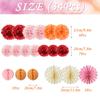 SUNBEAUTY Дневные украшения Розовые бумажные веера Украшения для вечеринки Подвесные бумажные помпоны Веера-цветы Шары-соты для Дня рождения Свадьбы На открытом воздухе