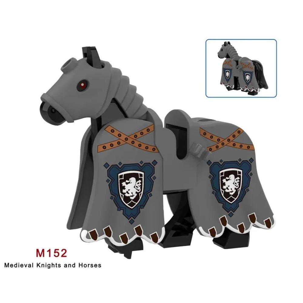 Военные Средневековые Строительные Блоки Фигурки Солдат Рыцарская Экипировка Аксессуары для Животных Маунт Броня Боевой Конь Мини Кирпичики MOC