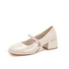Leather Flat for Huizhou Women's Shoes Su Yinyin Same High Heels Korean Version Spring New Mary Jane Shoes Women