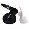 Home Décor Ceramic Rabbit Figurines (Set of 2, Black and White)