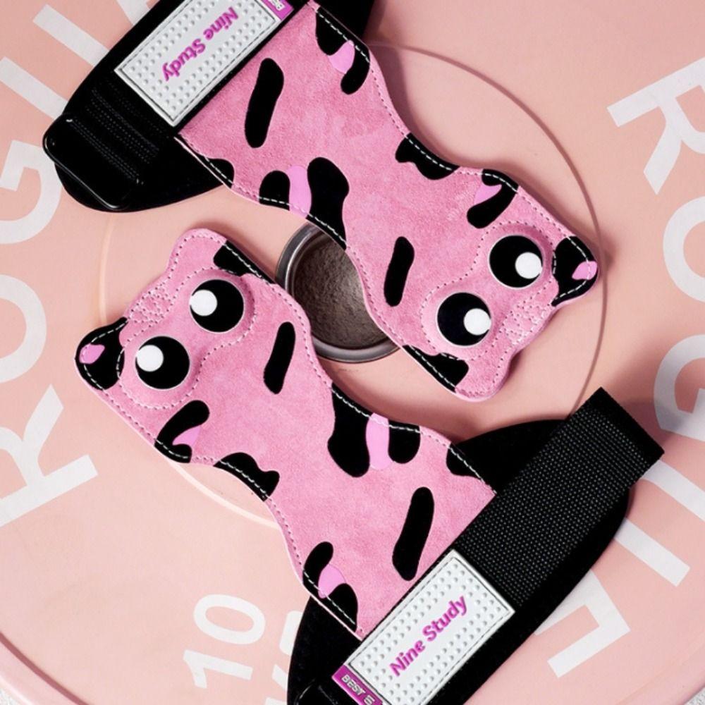 1 Pair Leather Kitty Wrist Straps Non-slip Deadlift Power Straps Cat Fitness Power Straps Deadlift