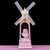 Crystal Music Box With Rotating Windmill Glowing Deer Girl Figurine Girls Birthday Gift Stress Relief Decor