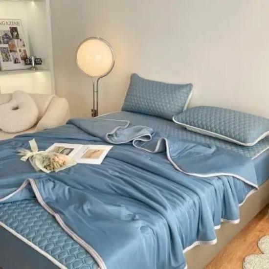 Новое Летнее Одеяло из Прохладного Шелка Однотонное, Мягкое и Удобное Одеяло для Кондиционера, Односпальное, для Взрослых, Подарочное Одеяло