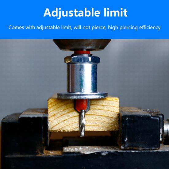 1 Set Countersink Drill Bit Conventional Round Design Alloy Cutter Head Adjustable Depth Easy To Install Taper Hole Drill Carpentry Accessories