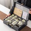 Ru kiln topaz tea set, open film can be raised, light luxury cover bowl pot, boutique gift box, intangible cultural heritage, high-end gifts