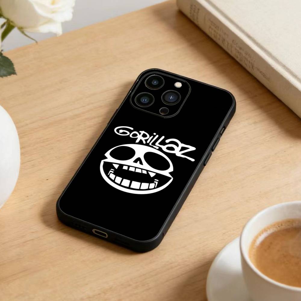 Комикс R-Rock Band G-gorillaz Чехол для телефона для iPhone 17 16 15 14 13 12 Max Plus Силиконовый Черный Чехол