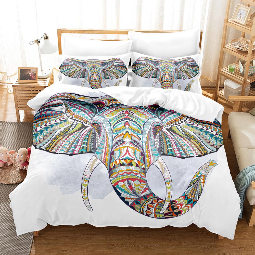 Bedding Three-Piece Custom Digital Printing Home Textile Elephant Quilt Cover Bed Sheet Source