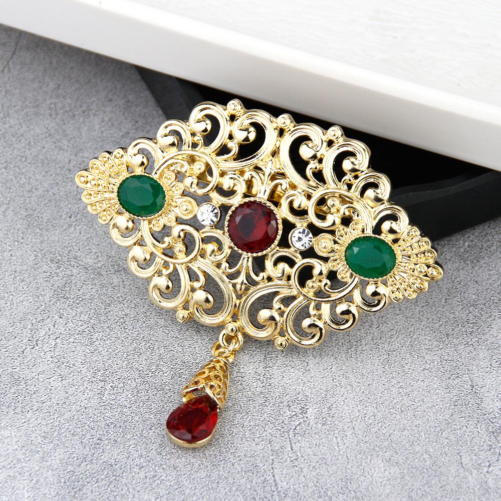 Fashion Women's Brooch Floral Coffee Brooch Gold Bridal Jewelry