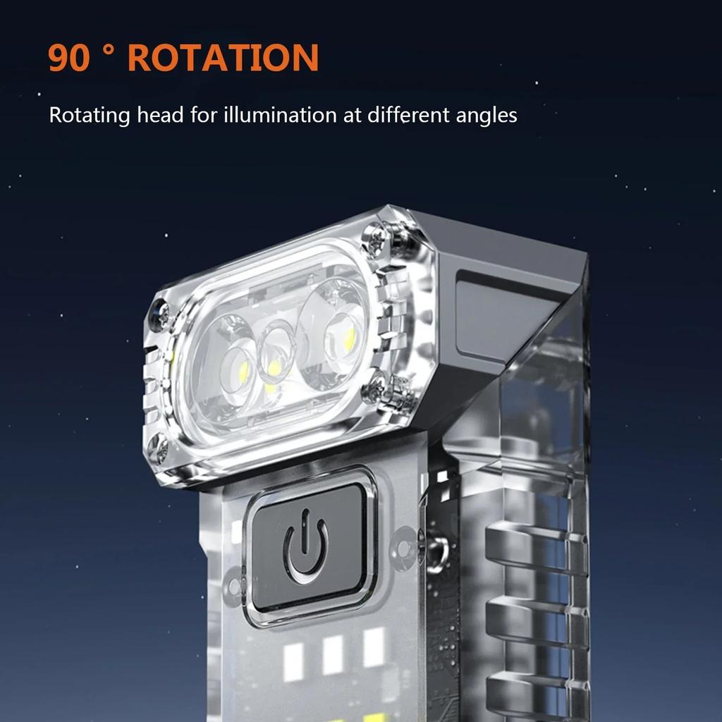 Фонарик с зарядкой от USB и магнитом на хвосте, рабочий фонарь с зарядкой от USB, УФ-детектор, аварийный фонарь для кемпинга