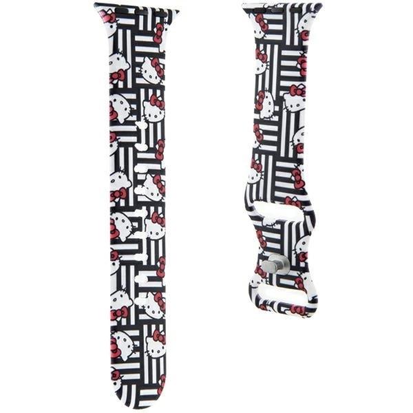 Pasek Hello Kitty Silicone Heads & Stripes Na Apple Watch 38/40/41Mm - Czarny