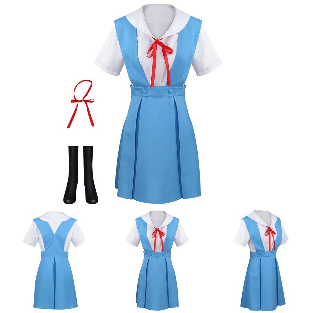 Gk-o Аниме Аянами Рей Аска Лэнгли Сорью Школьная Форма Костюм для Косплея Полиэстеровый Материал Аутентичный Внешний Вид Персонажа