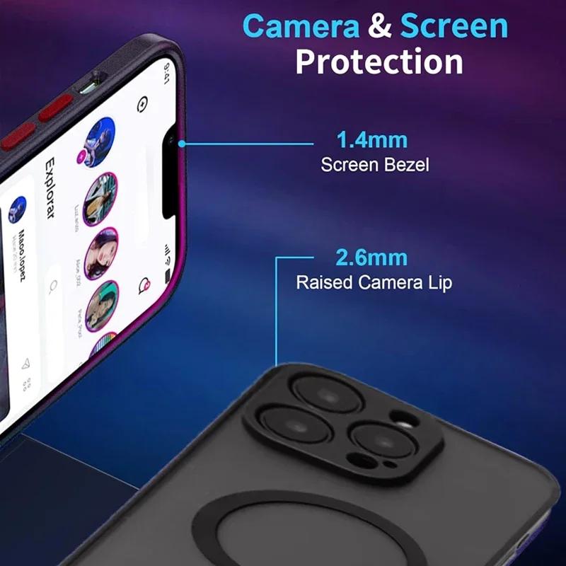 Магнитный чехол для мобильного телефона UYUXIO с подставкой для iPhone 16 Pro Max 15 Plus 14 13 12 Mini 11, матовый чехол с держателем