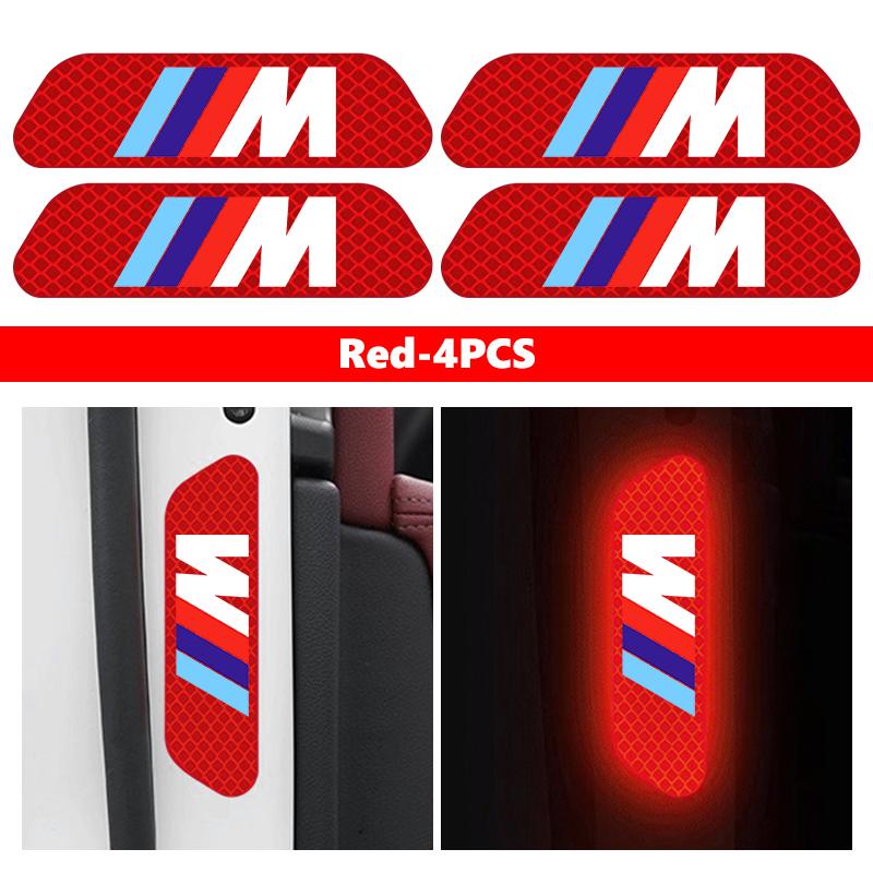 UWGK8 Car Door Sticker Safety Opening Warning Reflector Tape Decal For BMW M F10 F20 F30 F40 F15 F25 F26 F31 F49 E62 E83 E84