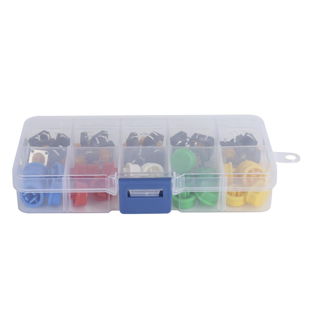25PCS 12x12x7.3 Mm Tact Push Button with Round Cap Micro Switch for DIY Electronic Products