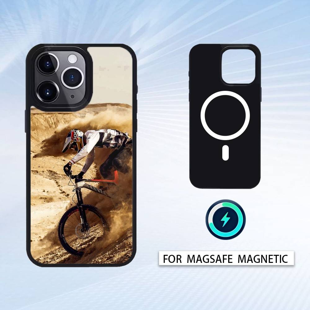 MTB Mountain Bicycle Phone Case For iPhone 16,15,14,13,12,Pro,Max For Magsafe Magnetic Wireless Charging