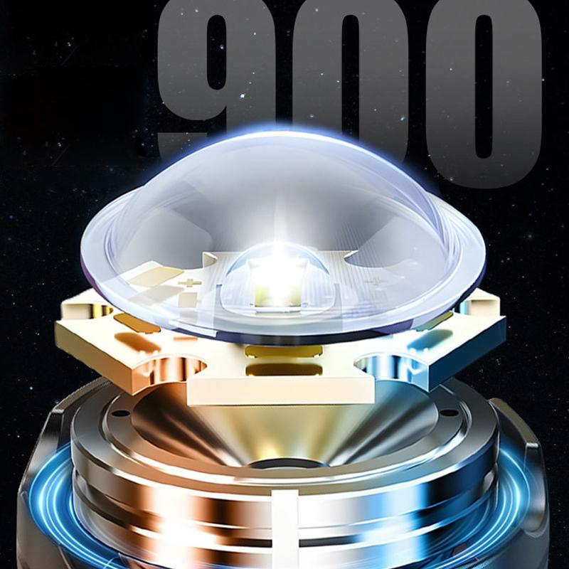 Портативный перезаряжаемый светодиодный фонарик, мощный фонарик, фонарик с зумом, подходит для кемпинга на открытом воздухе, рыбалки, пеших прогулок, морозостойкий