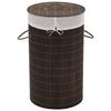 VidaXL Round Bamboo Laundry Basket Dark Brown