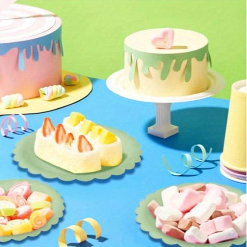 Светло-голубые бумажные тарелки 7 дюймов, тарелки с фестонами цвета BabyBlue, одноразовые обеденные тарелки для свадебного душа, вечеринки по случаю дня рождения, десертные тарелки