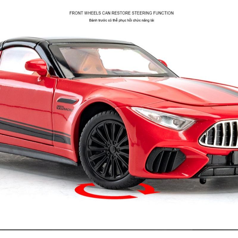 1/24 Mercedes-Benz SL63 Sports Car Alloy Scale Car Model Diecast Metal Sound and Light Collection Children Toy Miniature Car Vehicle