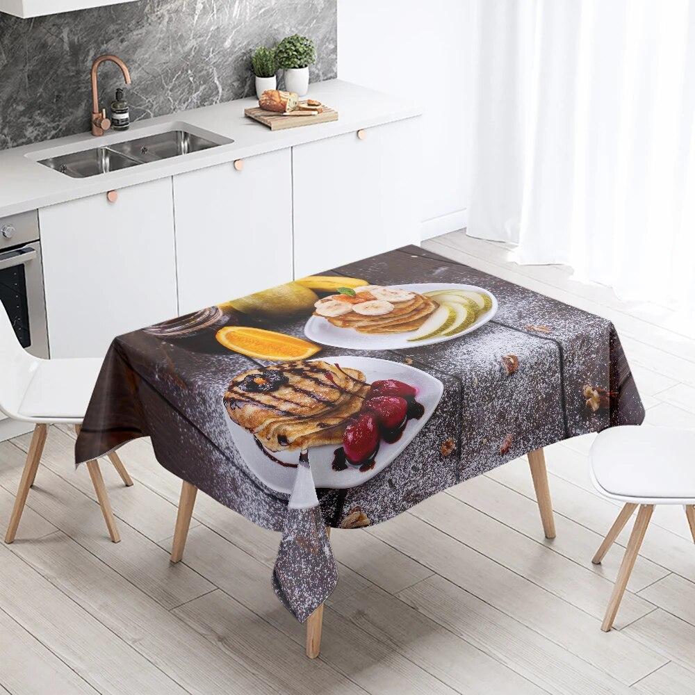 Скатерть с принтом для гурманов, устойчивая к пятнам, водонепроницаемая, кухонная, домашняя, уличная, для пикника, ресторана, украшение