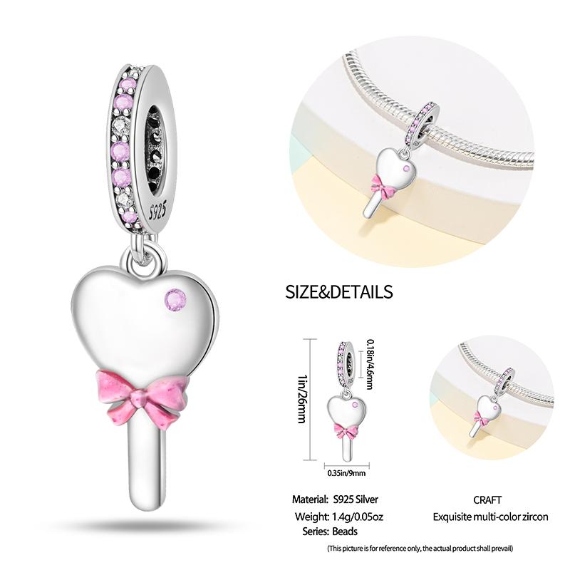 New Copper Bow Star Love Pink Series Charm Beads Suitable For 3Mm Original Bracelet Diy Fashion Jewelry Gift