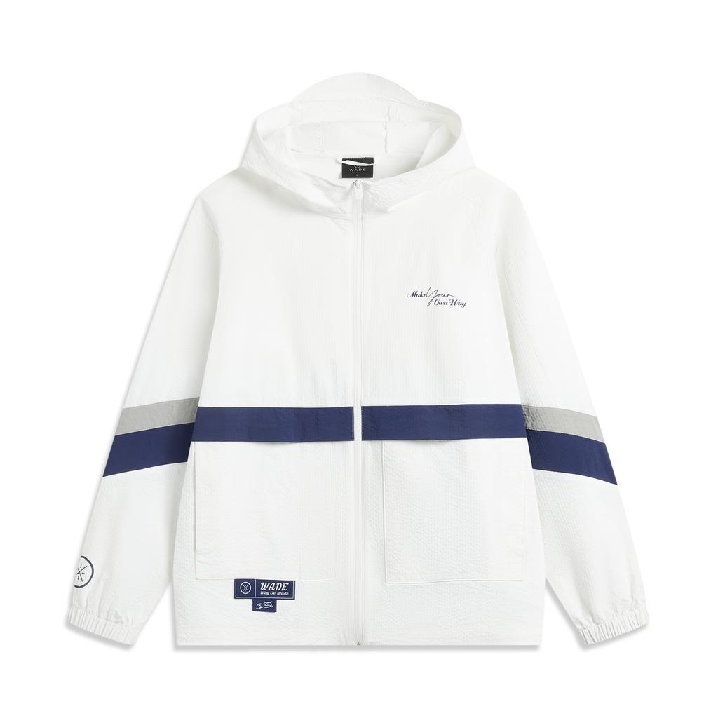 Li Ning Серия Wade Удобная Повседневная Простая Толстовка на молнии Свободная Буквенная Цветной блок Куртка с длинным рукавом Мужские куртки AFDV121-5