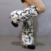 Plush Furry Leg Warmers for Women Cozy Winter Boot Toppers Cuffs Thermal Warm Fuzzy Foot Covers Footless Socks Gaiters